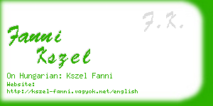 fanni kszel business card